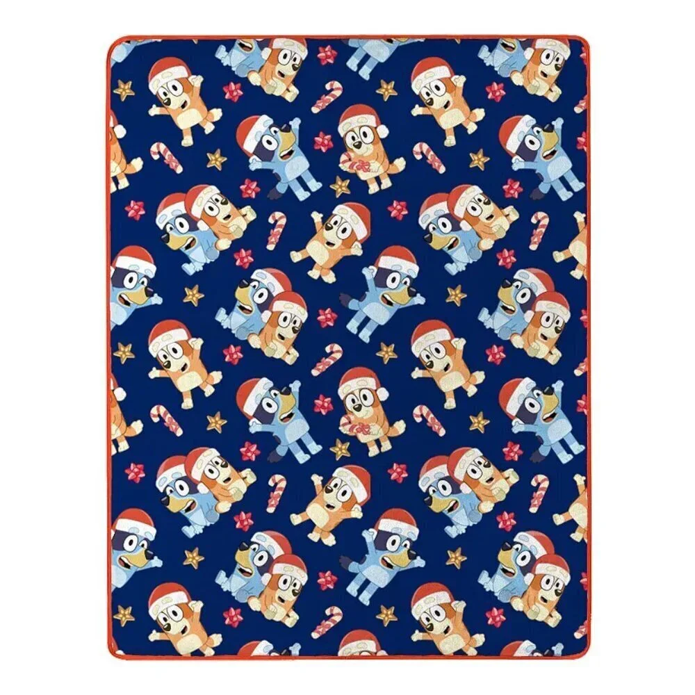 Bluey Bows Silk Touch Christmas Holiday Throw Blanket New